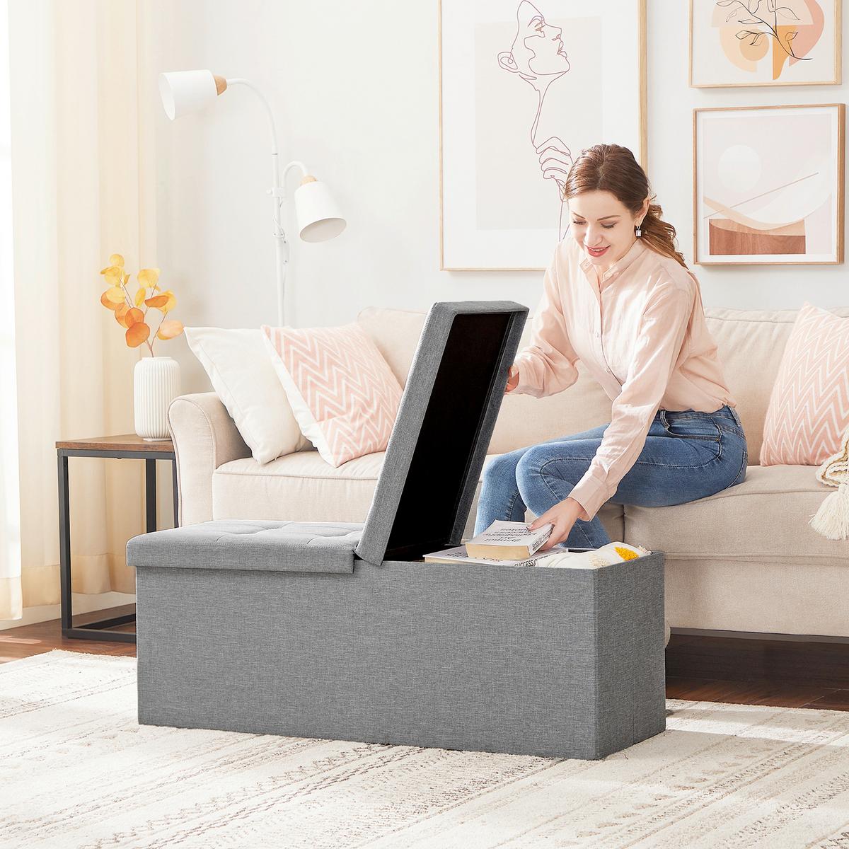 SITZBOX Grau B: 110cm - Grau, Basics, Holzwerkstoff/Textil (110/38/38cm)