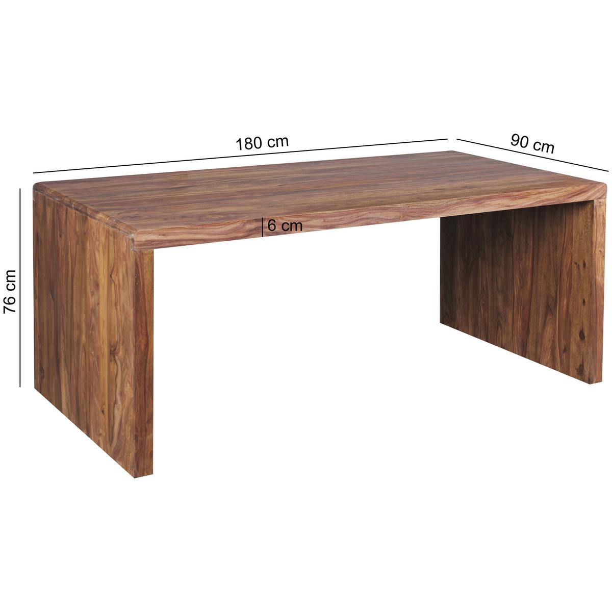 Schreibtisch B 90cm H 76cm Sheesham Sheeshamfarben - Sheeshamfarben, Design, Holz (180/90/76cm) - MID.YOU
