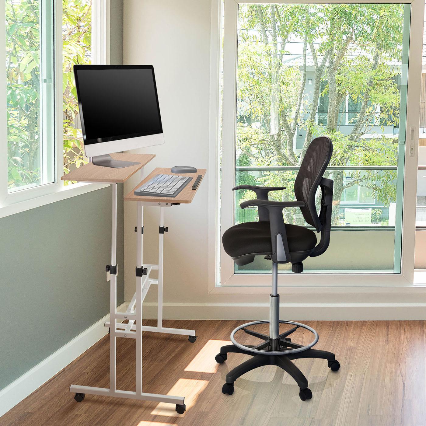 Schreibtisch Workstation Weiß/Eiche Dekor - Eichefarben/Weiß, Basics, Holzwerkstoff/Kunststoff (120/82-128/60cm) - MID.YOU