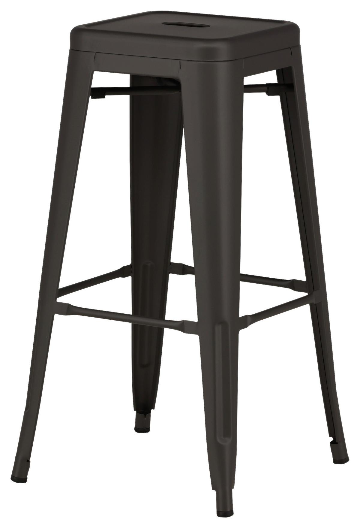 Barhocker-Set Tempe - Dunkelgrau, Design, Metall (43/76/43cm) - Livetastic