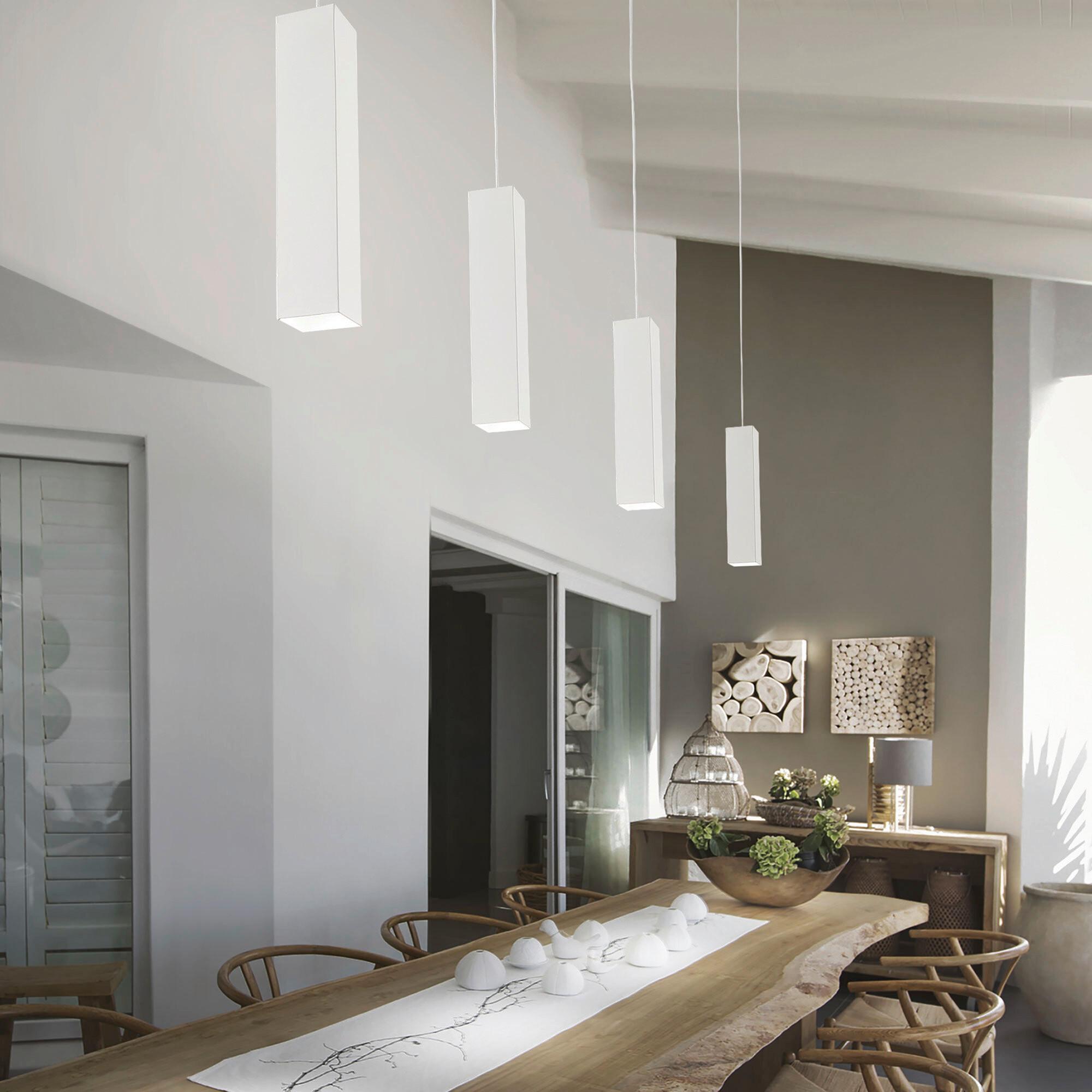 LED-Hängeleuchte Sky H: 45/130 cm 1-Flammig - Weiß, KONVENTIONELL, Metall (6/45/130/6cm) - Ideal Lux