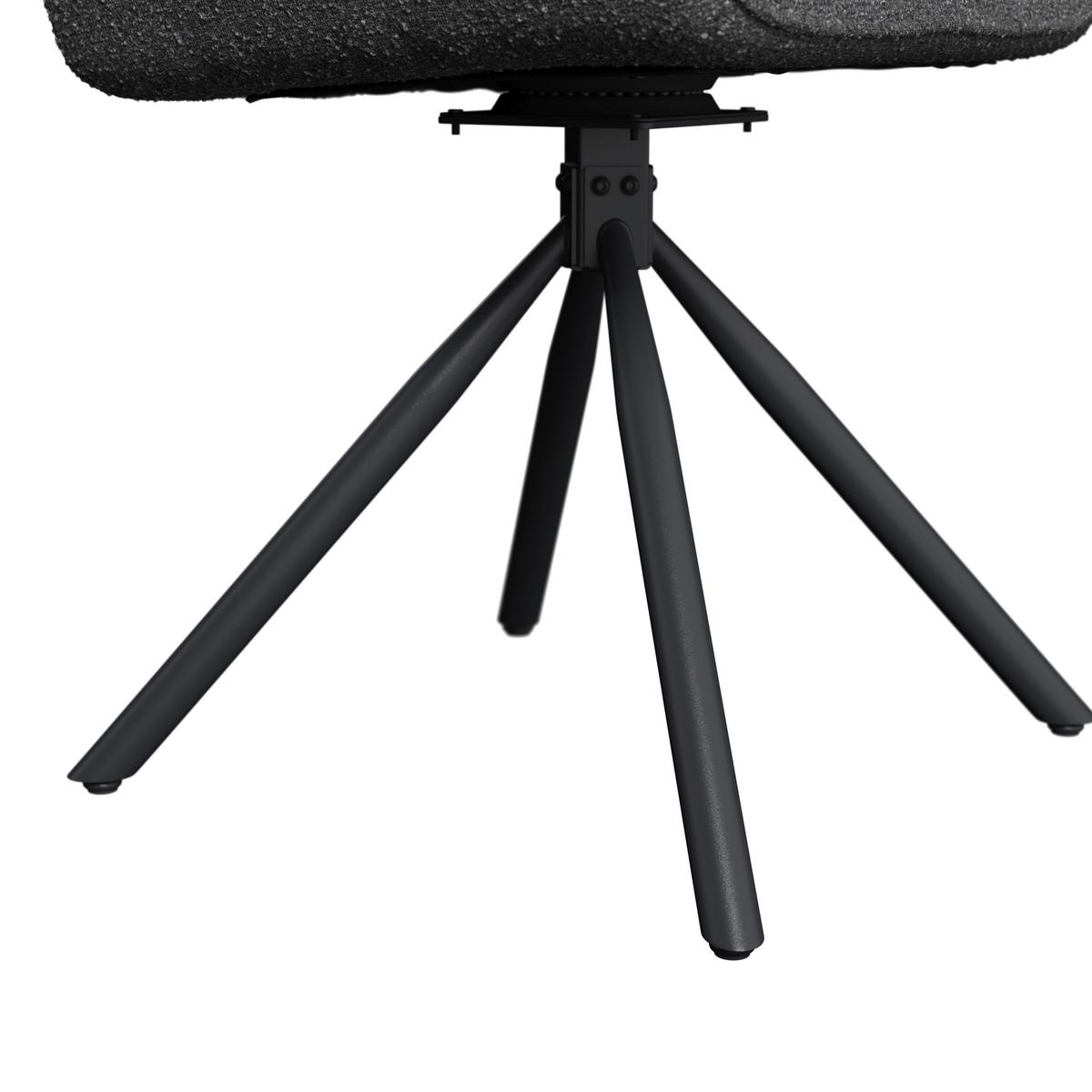 Gartensessel Christian - Dunkelgrau/Schwarz, MODERN, Textil/Metall (74/69/52cm) - Beldano