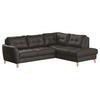 Ecksofa Nordic Dunkelbraun S: 236x190 cm - Dunkelbraun/Buchefarben, Design, Leder/Textil (236/190cm) - Livetastic
