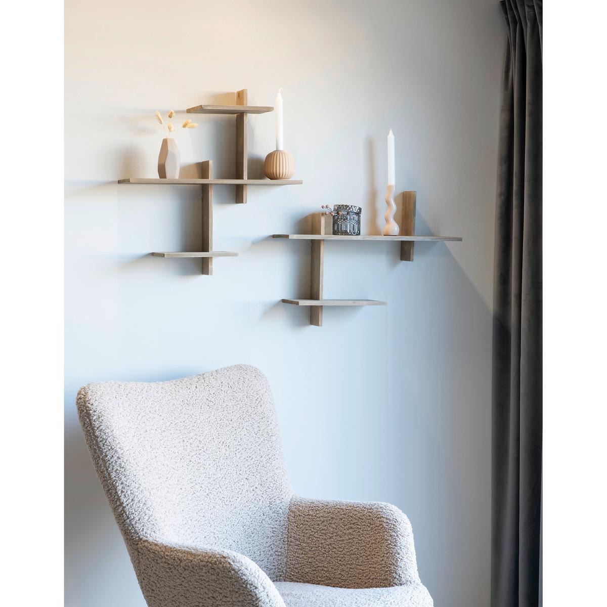 Wandregal Ovada Braun B: 60 cm - Braun, Design, Holz (60/44/15cm)