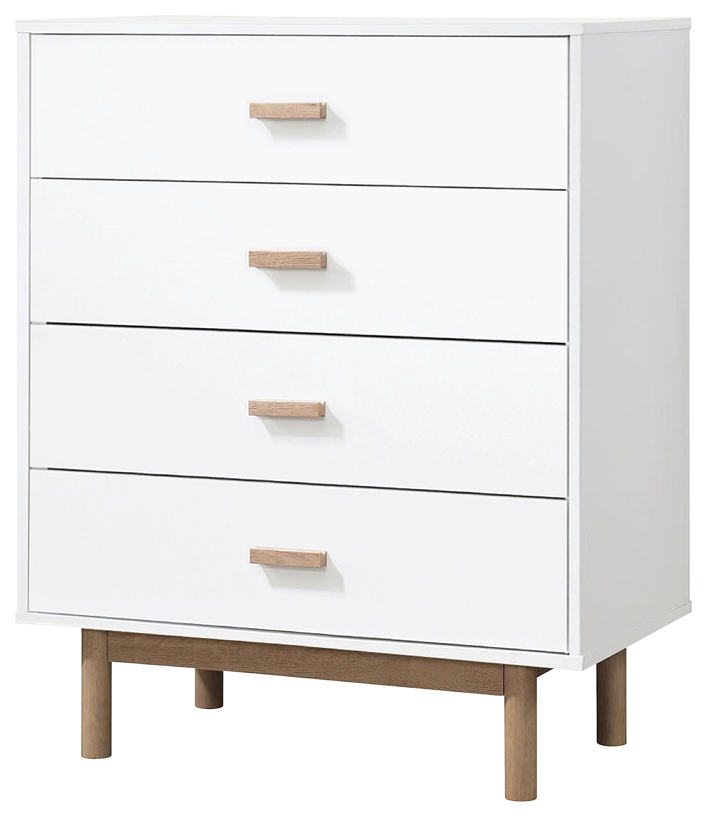 Kommode Melanie Weiß/Eichefarben 80 cm - Eichefarben/Weiß, Design, Holzwerkstoff (80/100/44cm) - MID.YOU