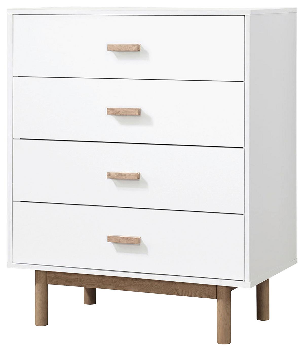 Kommode Melanie Weiß/Eichefarben 80 cm - Eichefarben/Weiß, Design, Holzwerkstoff (80/100/44cm) - MID.YOU