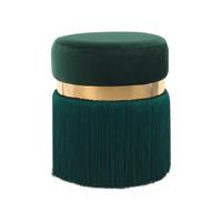 Hocker Bruih Textil Grün Gold Sitz Gepolstert H: 45 cm - Goldfarben/Grün, Design, Kunststoff/Textil (38/45/38cm) - Kayoom