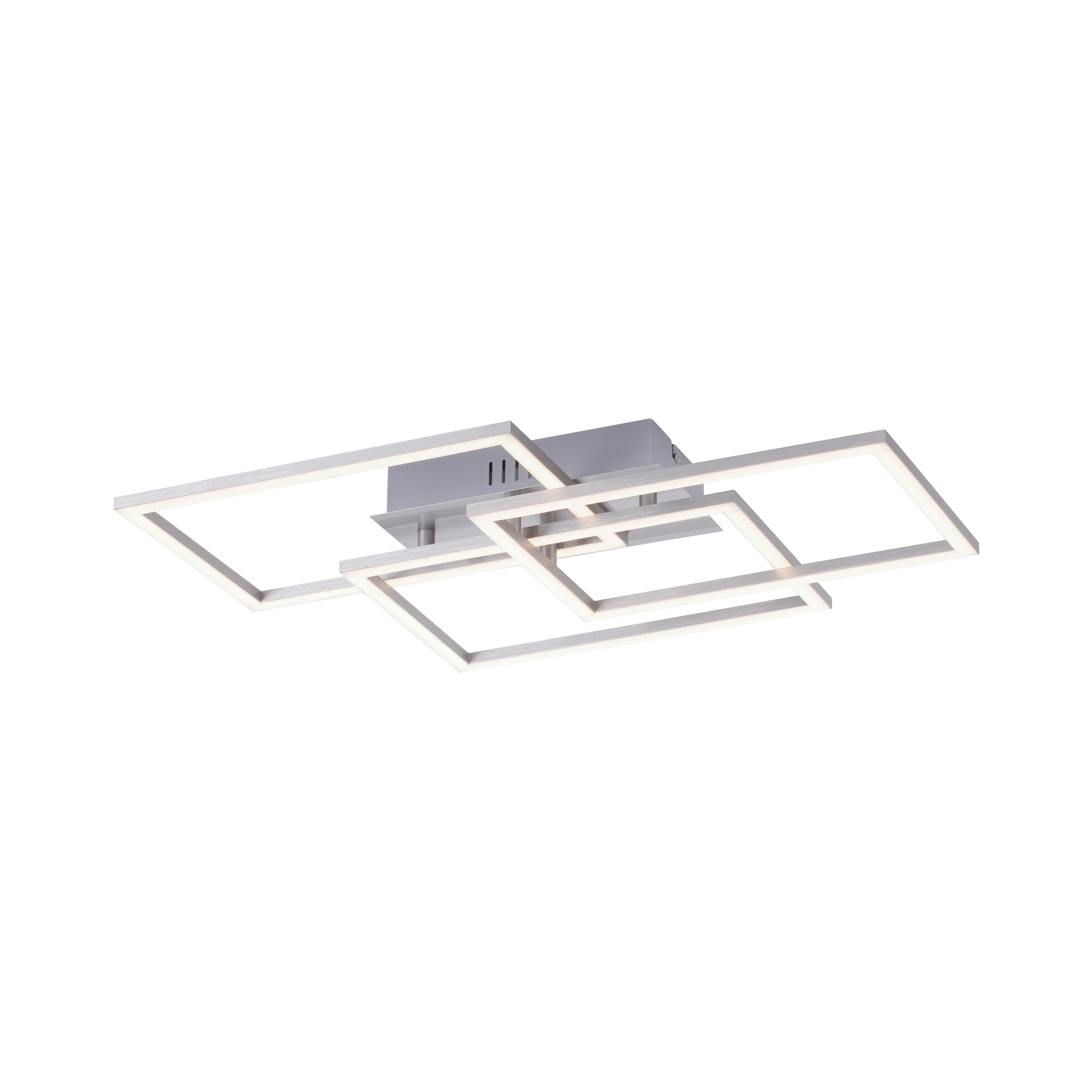Led-deckenleuchte Iven L: 54 Cm Dimmbar Mit Memory-Funktion - Alufarben, Design, Kunststoff/Metall (54/33,5/7,5cm)