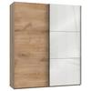 Schwebetürenschrank B: 200 Cm Level 36c Weiß/eiche Dekor - Eichefarben/Weiß, MODERN, Glas/Holzwerkstoff (200/236/65cm) - MID.YOU