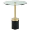 Beistelltisch Lana 125 Goldfarben/schwarz B: 53 Cm - Goldfarben/Schwarz, Design, Glas/Stein (46/46/53cm) - Kayoom