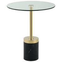 Beistelltisch Lana 125 Goldfarben/Schwarz B: 53 cm - Goldfarben/Schwarz, Design, Glas/Stein (46/46/53cm) - Kayoom