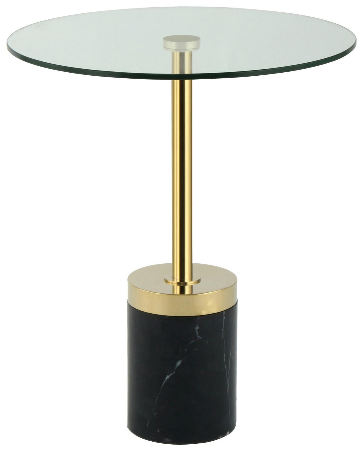 Beistelltisch Lana 125 Goldfarben/Schwarz B: 53 cm - Goldfarben/Schwarz, Design, Glas/Stein (46/46/53cm) - Kayoom