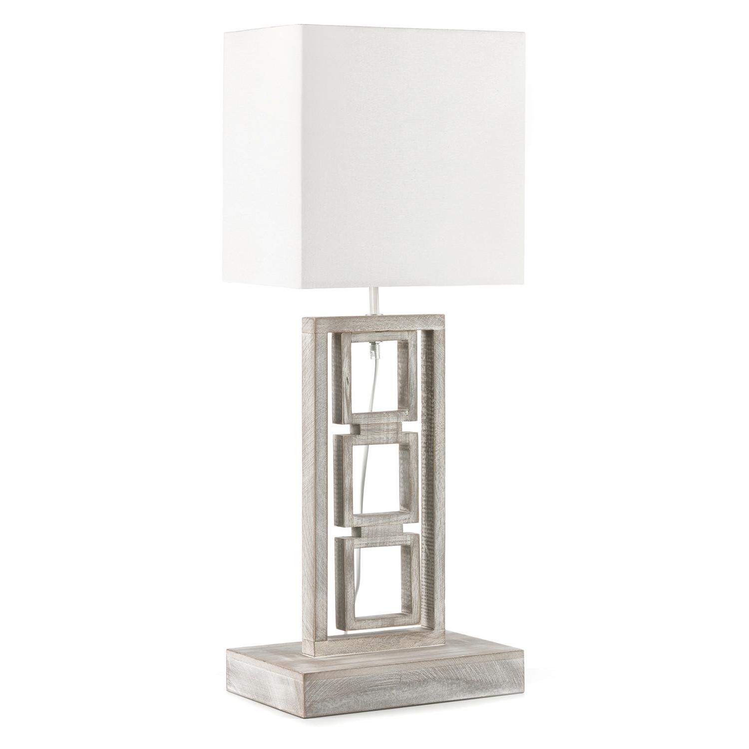 Tischleuchte 5038/lg - Grau, Design, Holz/Textil (30/20/75cm)