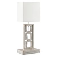 Tischleuchte 5038/lg - Grau, Design, Holz/Textil (30/20/75cm)