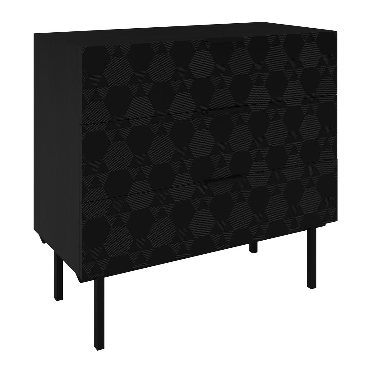 Komoda ROMA - čierna, Modern, kov/drevo (85/80/40cm) - Bessagi Home