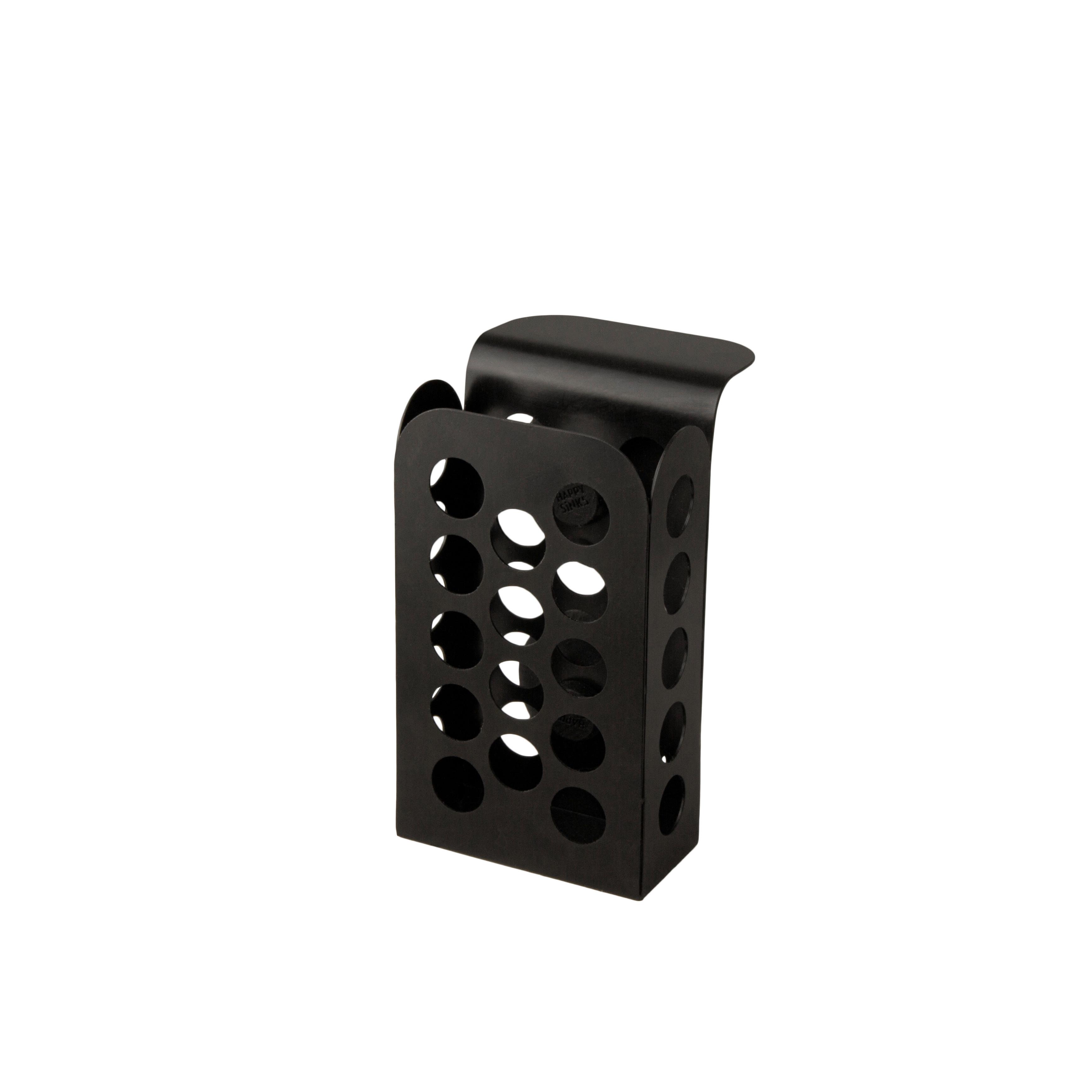 Küchenutensilienhalter Metall Schwarz B: 7 cm - Schwarz, Basics, Metall (7/12/7cm) - HAPPY SINKS