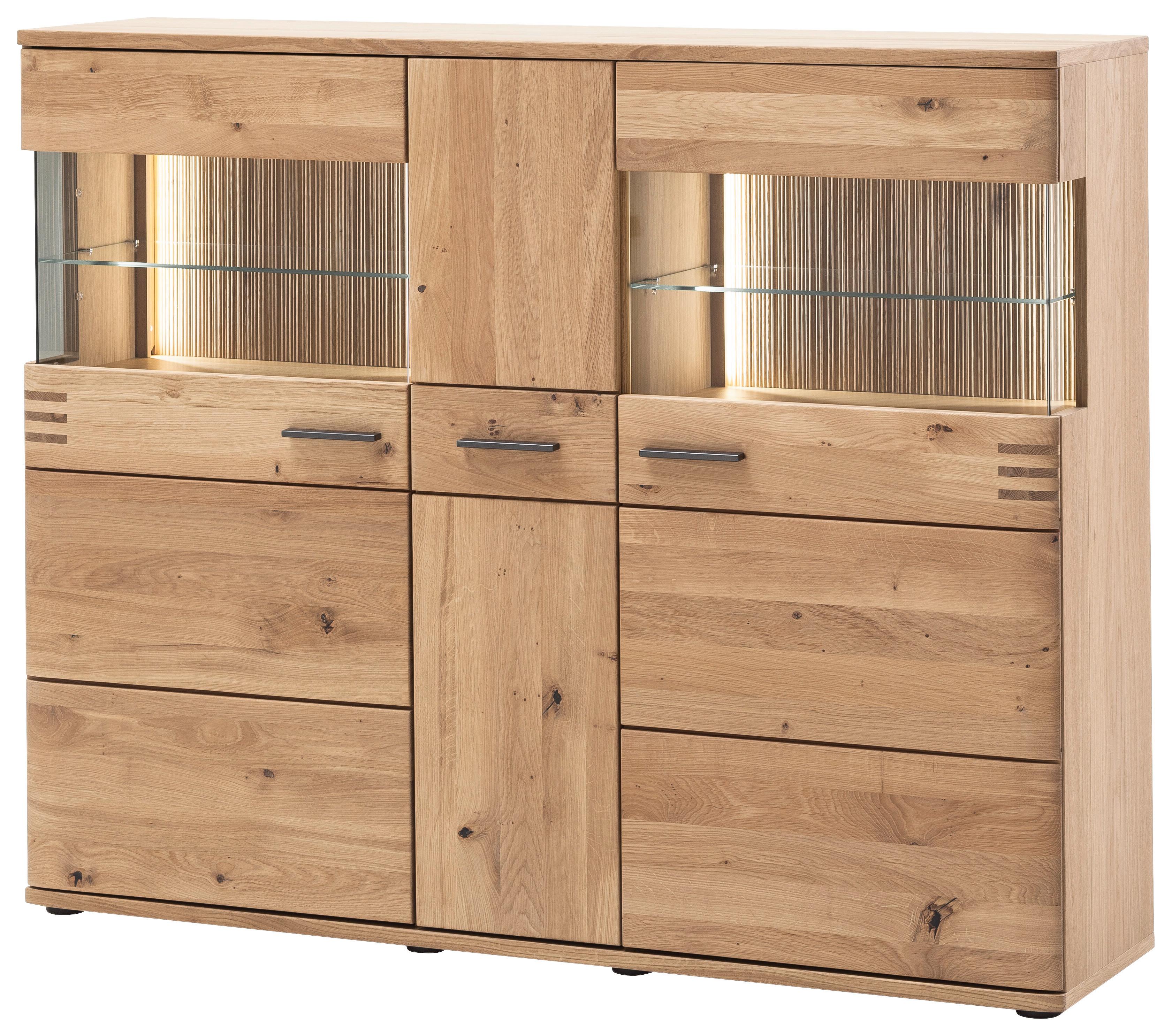 Highboard teilmassiv B: 150 cm Salvador Eichefarben