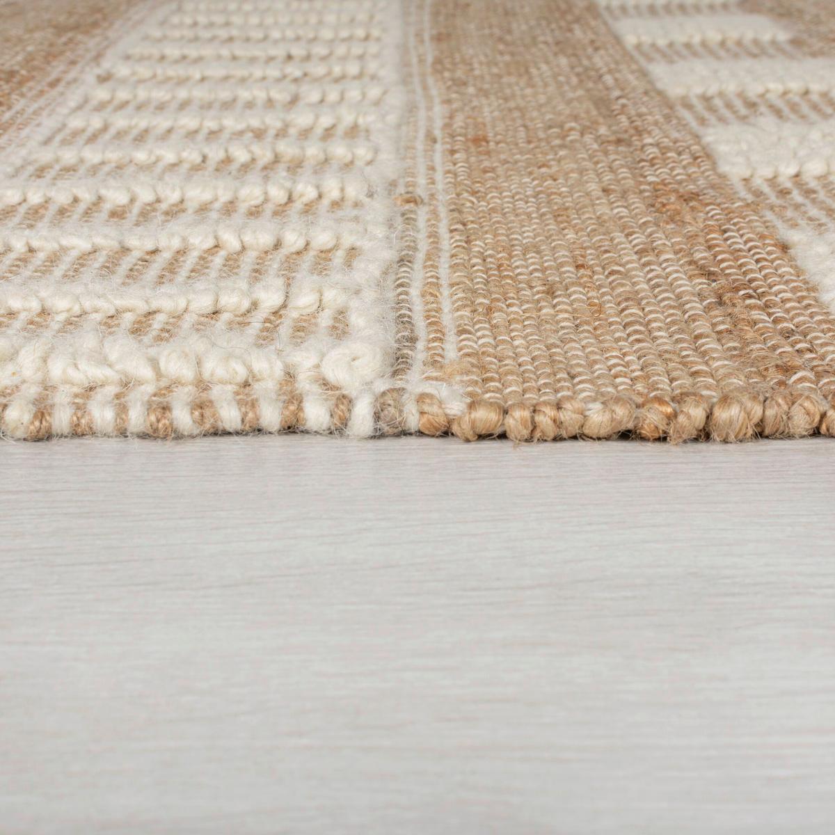 Handwebteppich Handwebteppich Natur B: 120cm - Creme/Naturfarben, Basics, Textil (170/120cm)