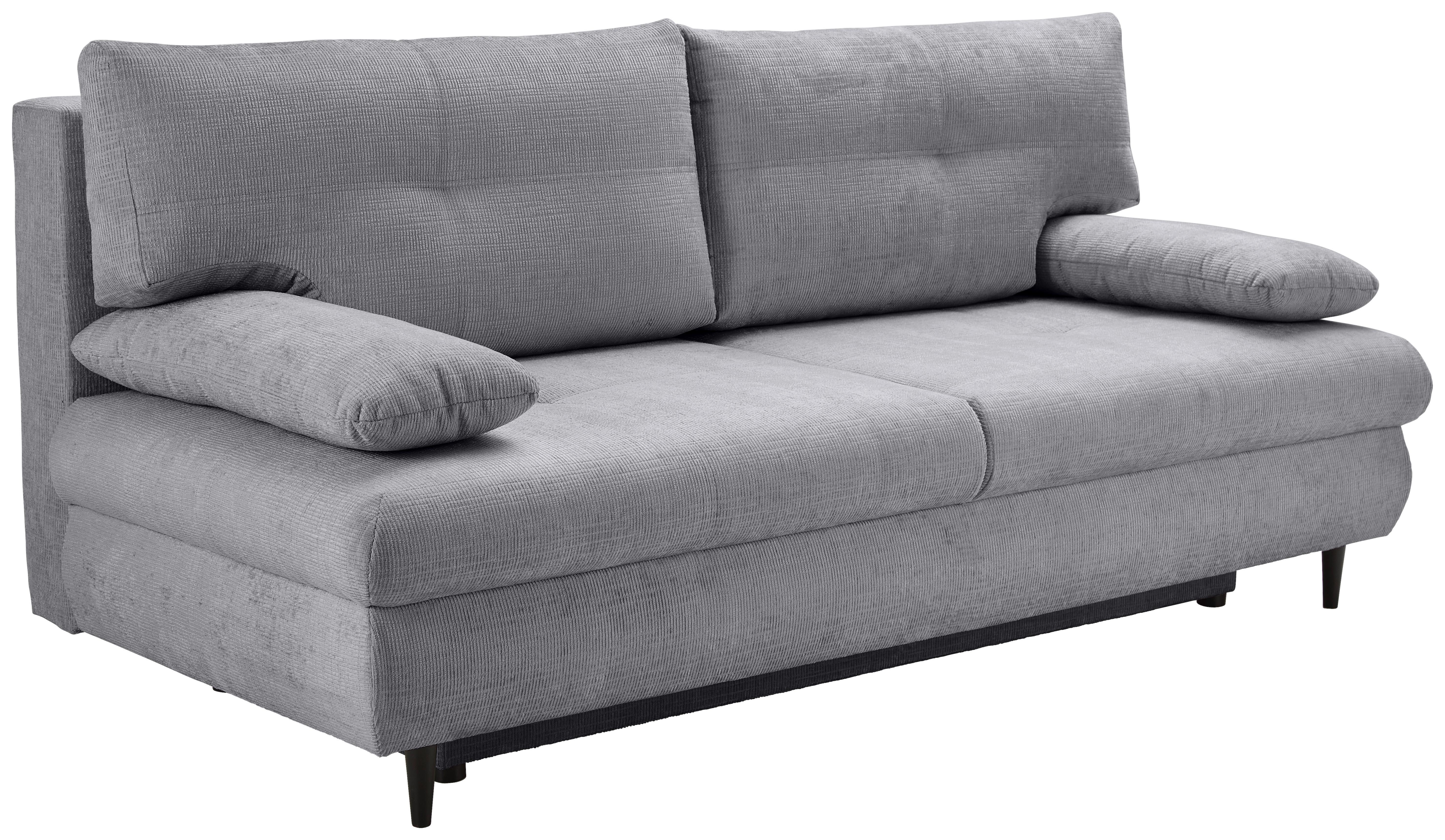 Schlafsofa Virgo - Dunkelgrau/Schwarz, KONVENTIONELL, Textil (212/97/105cm) - MID.YOU