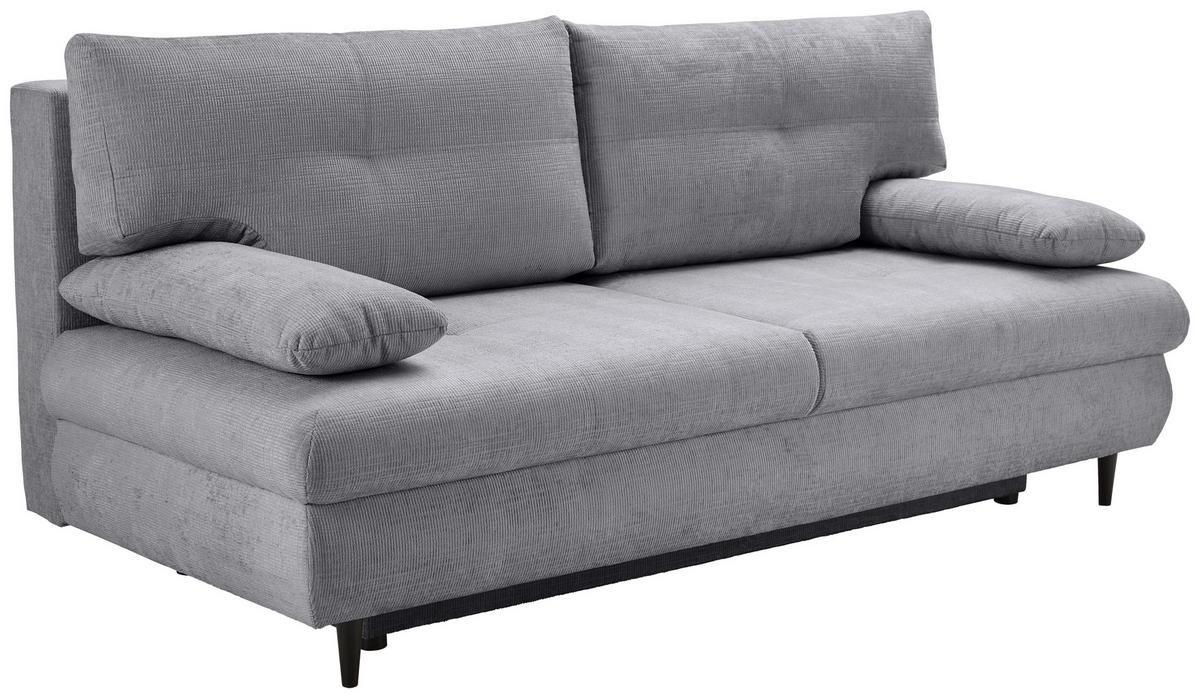 Schlafsofa Virgo - Dunkelgrau/Schwarz, KONVENTIONELL, Textil (212/97/105cm) - MID.YOU