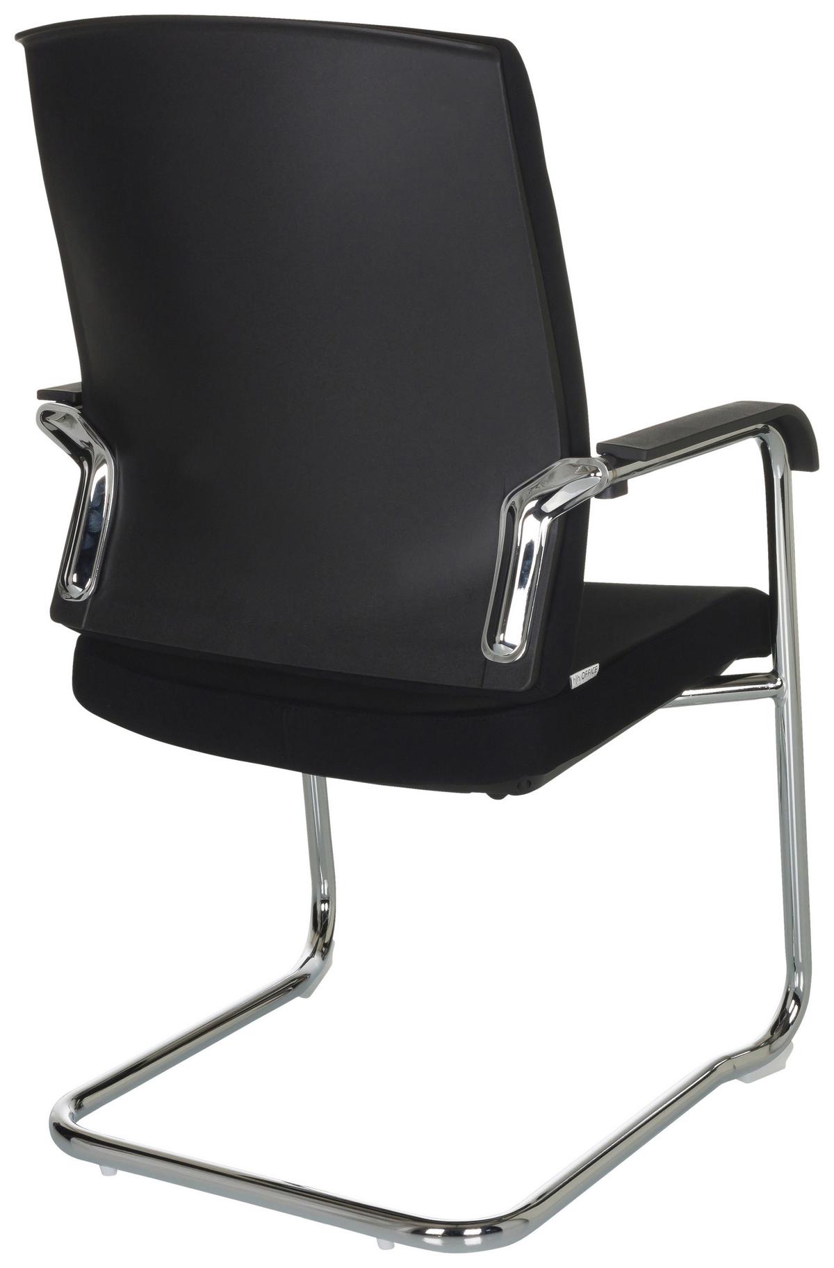Besucherstuhl Levia Schwarz Bis 150 Kg - Silberfarben/Schwarz, Basics, Textil/Metall (59/96/61cm) - MID.YOU