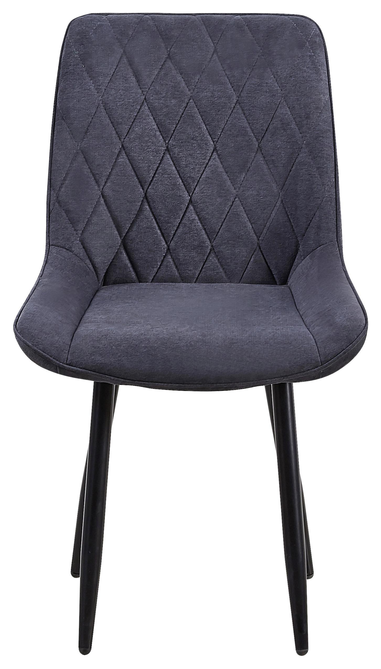 Schalenstuhl Oliver Schwarz Gepolstert - Schwarz/Grau, MODERN, Textil/Metall (52,5/87/61,5cm) - MID.YOU