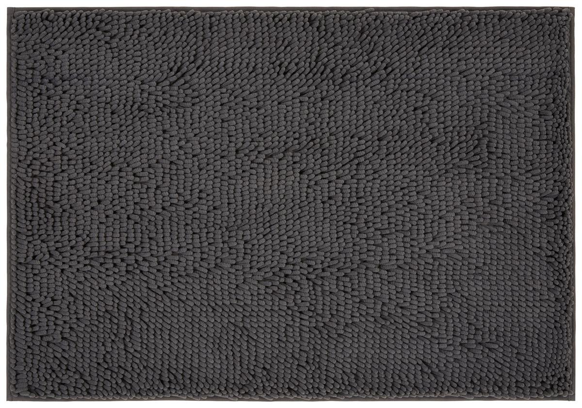 Fürdőszobaszőnyeg Liliane Kb. 60/90cm - antracit, Konventionell, műanyag (60/90cm) - Ondega