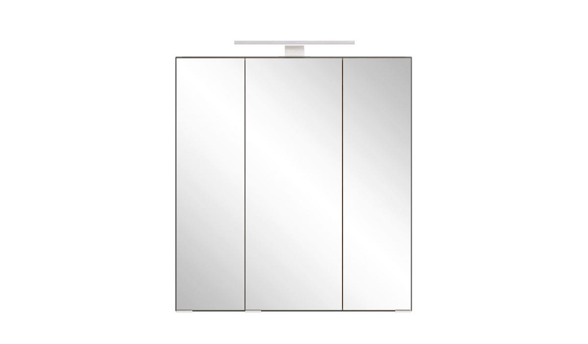 SPIEGELSCHRANK Verona Dunkelgrau B: 60cm - Wildeiche/Grau, Trend, Glas/Holzwerkstoff (60/64/20cm) - Held