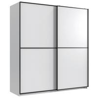 Skriňa s posuvnými dverami ULM, dekor biela - čierna/biela, kov/kompozitné drevo (180/198/65cm)
