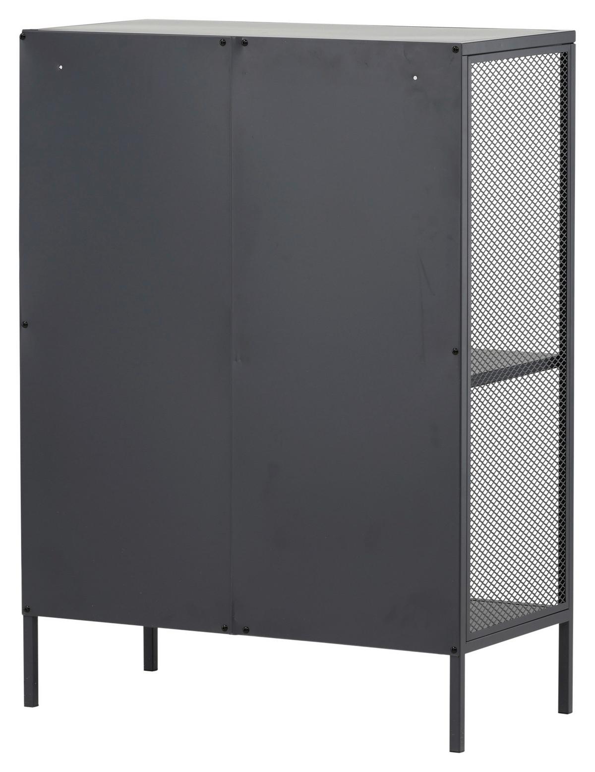 Bücherwand Misha - Dunkelgrau/Grau, Design, Metall (80/110/40cm) - Livetastic
