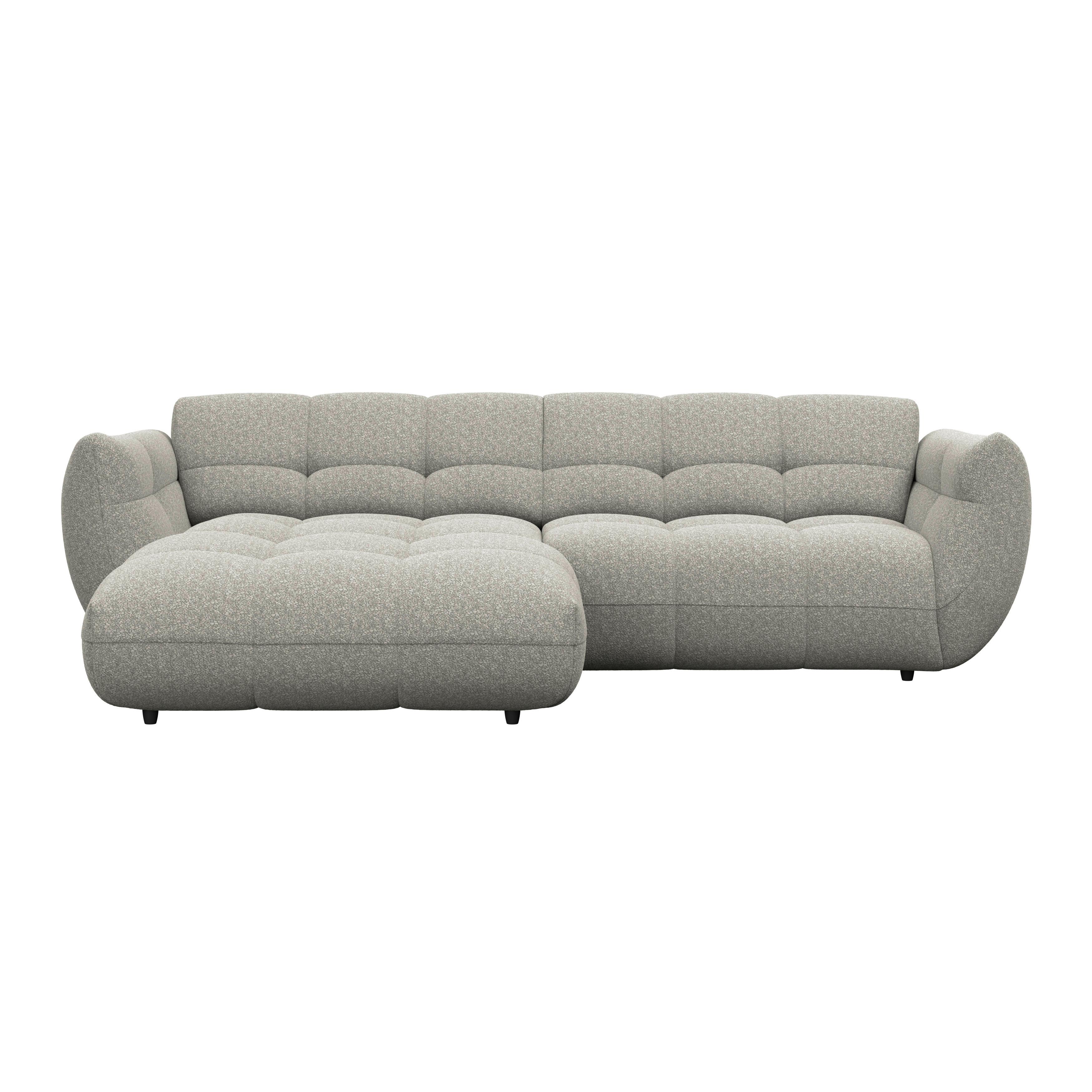 Ecksofa Panda Chenille grau, 178x280cm - Dunkelgrün/Schwarz, Trend, Textil (178/280cm)