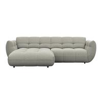 Ecksofa Panda Chenille grau, 178x280cm - Dunkelgrün/Schwarz, Trend, Textil (178/280cm)
