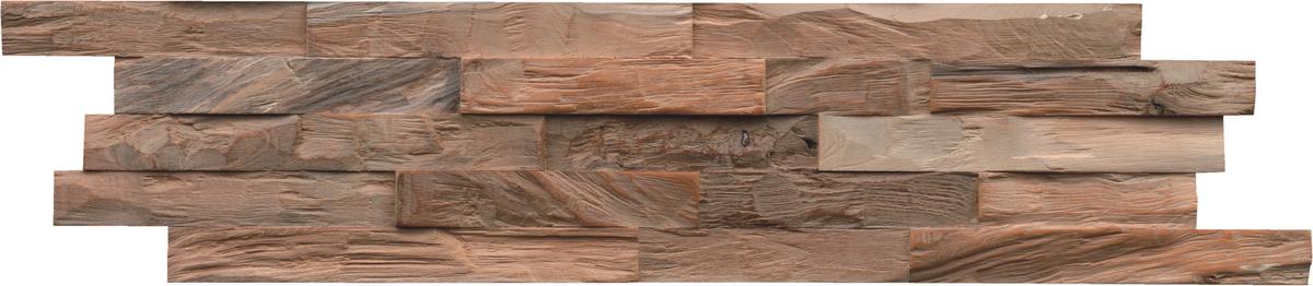 Wandverkleidung Teak Diamond Ancient Grey - Graubraun, Basics, Holz (61/15/2cm)