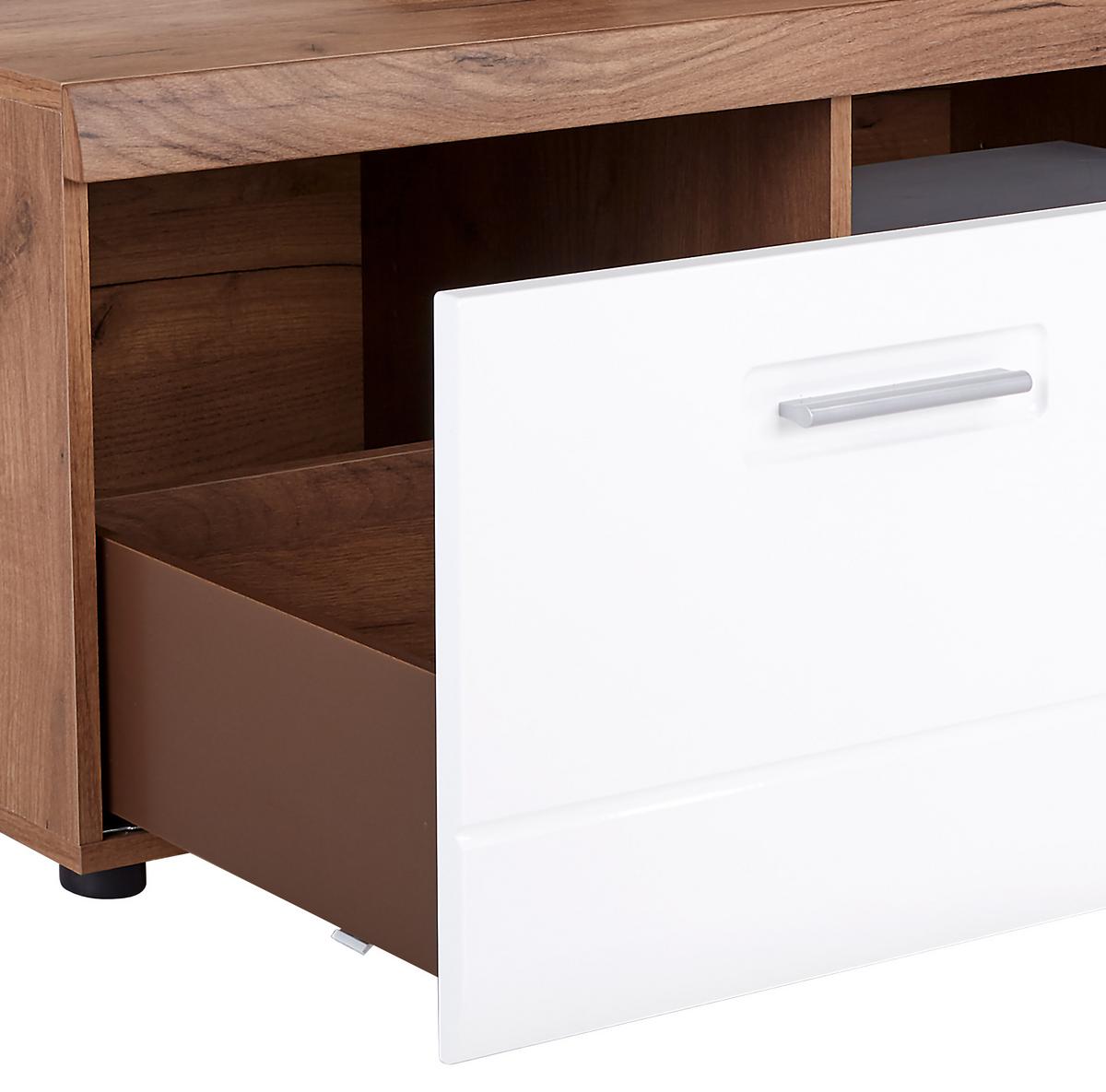 Tv-elem Avensis New Typ143 - tölgyfa színű/fehér, Konventionell, faalapú anyag (111,9/46,1/49,6cm) - Luca Bessoni