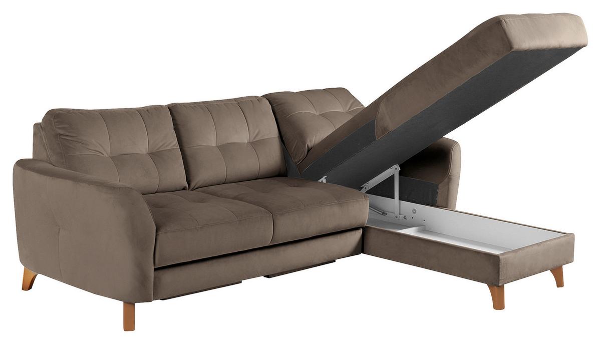 Ecksofa Nordic, Beige S: 238x168 cm - Beige/Buchefarben, Design, Textil (238/168cm) - Livetastic