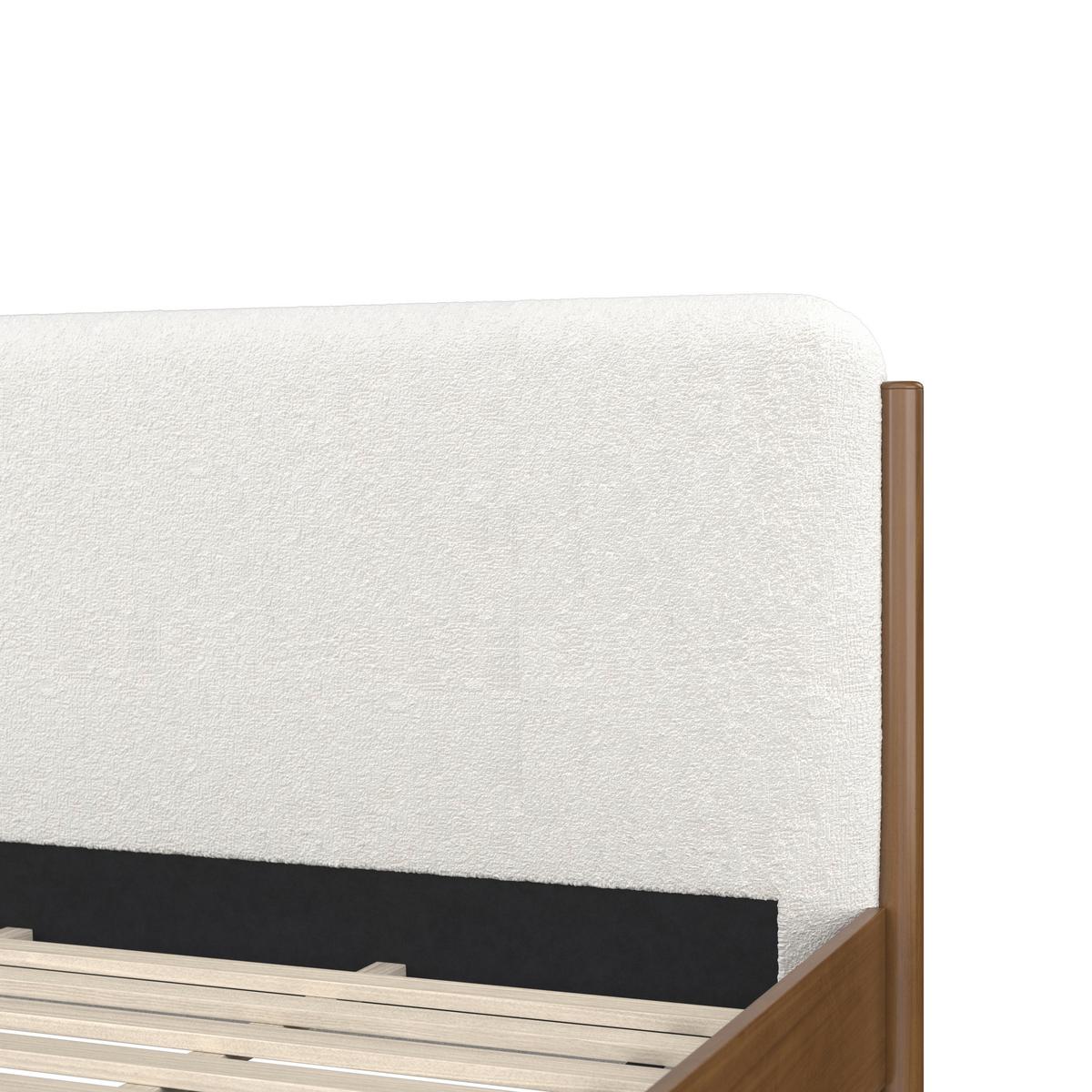 Čalouněná postel AMINA 180x200, světle hnědá - slonovinová/světle hnědá, Moderní, dřevo/kompozitní dřevo (180/200cm) - Bessagi Home