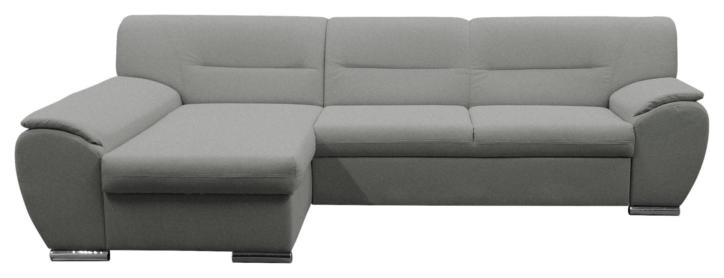 Ecksofa mit Schlaffunktion Veratti Blau - Silberfarben/Hellgrau, Design, Textil (167/281cm) - MID.YOU