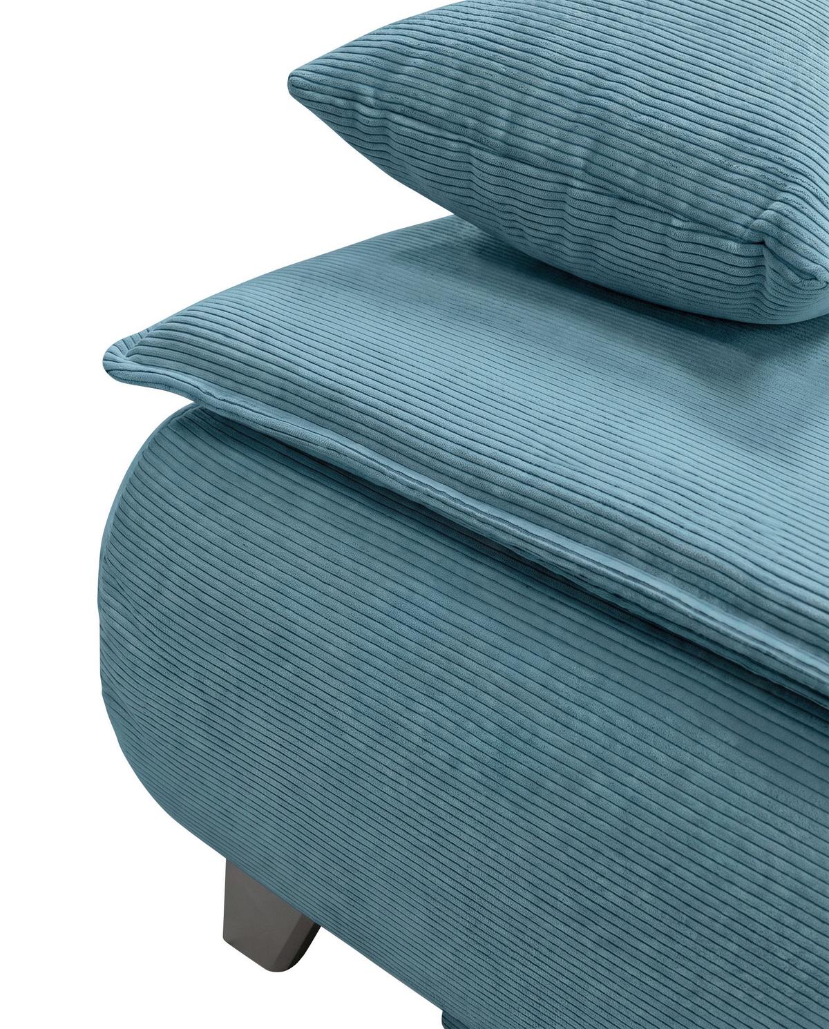 Boxspringová pohovka MONA LUX, azurově modrý manšestr - azurová modrá, Moderní, textil (208/100/106cm) - Mömax