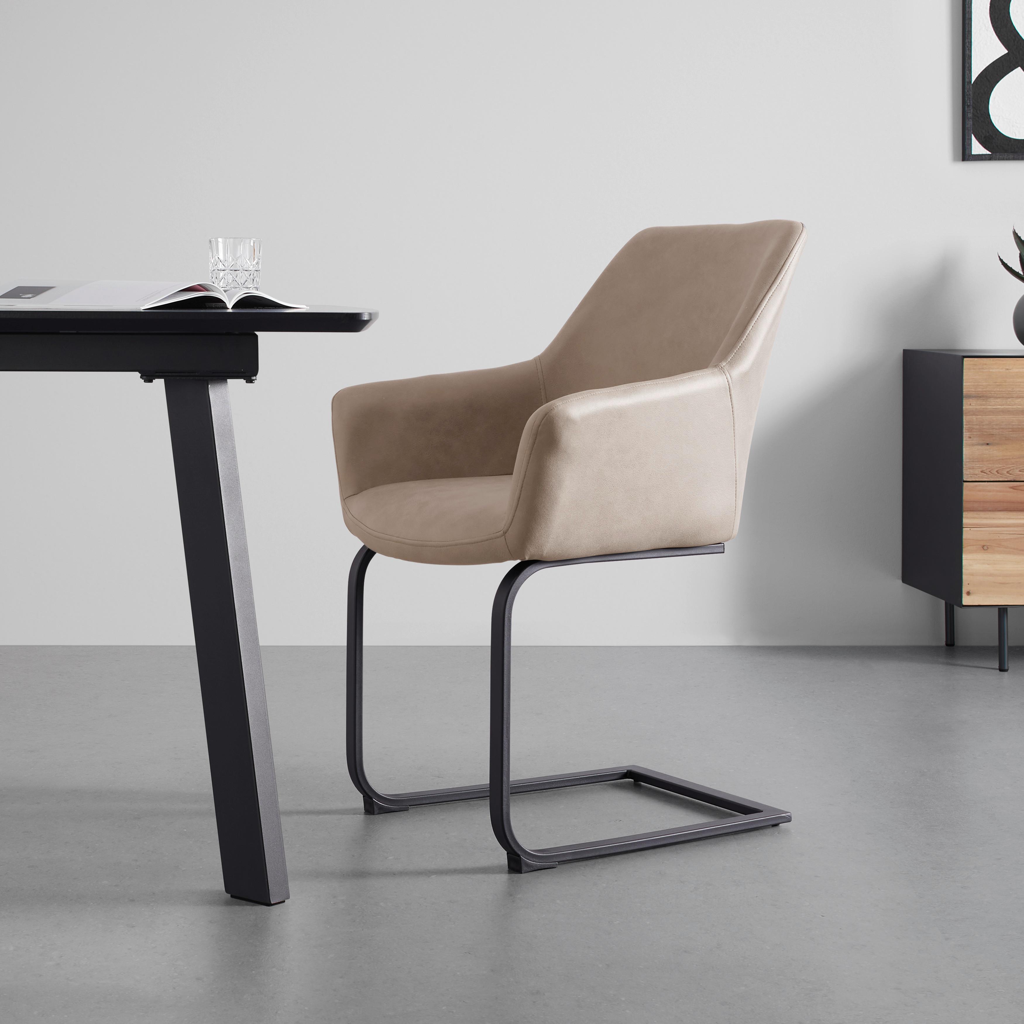 Stolička PRIA koňaková - čierna/koňaková, Modern, kov/drevo (61/85/62cm) - Bessagi Home