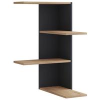 Eckregal Balos Schwarz, Honigeiche B: 45 cm - Honigeiche/Schwarz, LIFESTYLE, Holzwerkstoff (45/77/45cm) - MID.YOU