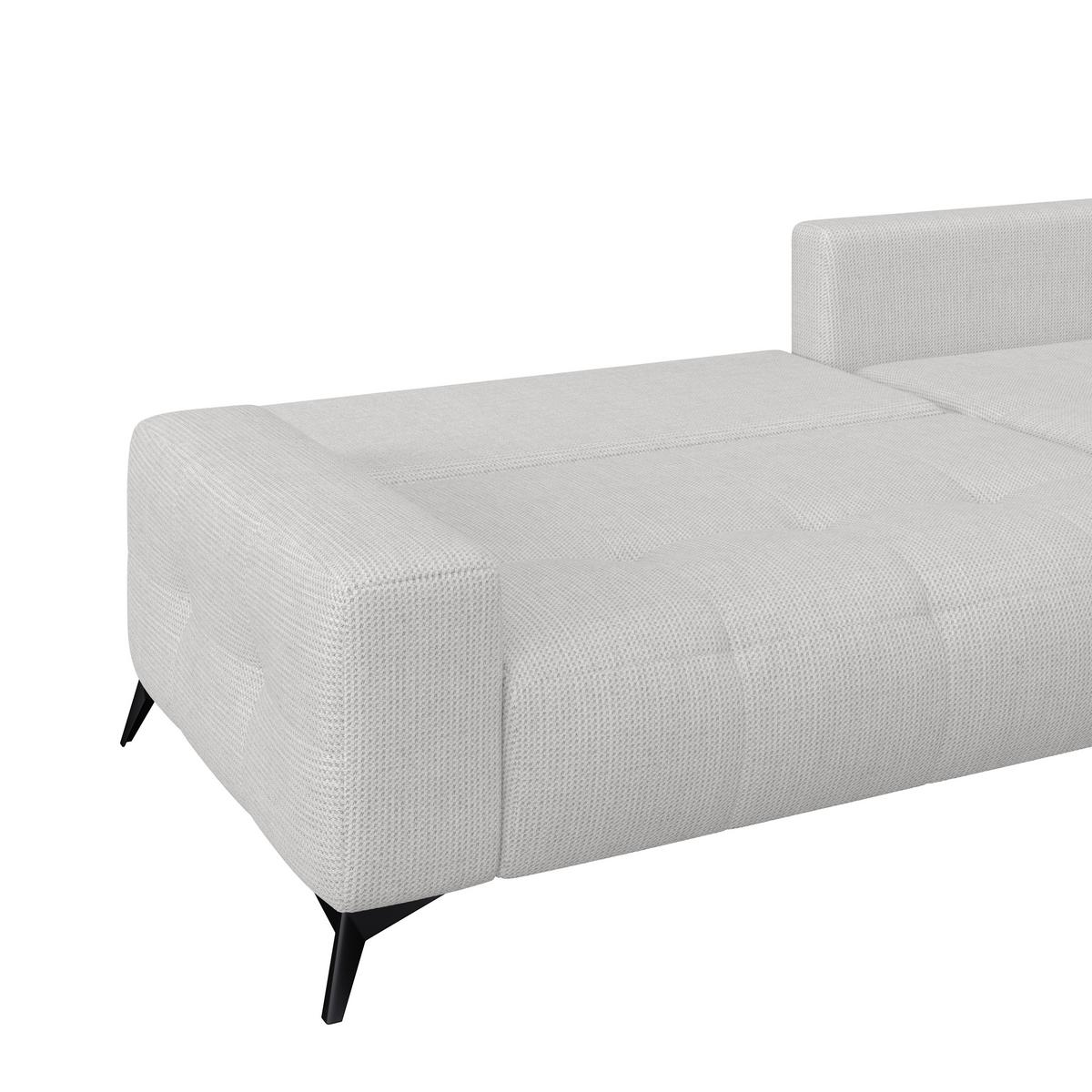 Ecksofa Mauro Beige, mit Schlaffunktion - Creme/Schwarz, Trend, Textil (290/175cm) - Luca Bessoni