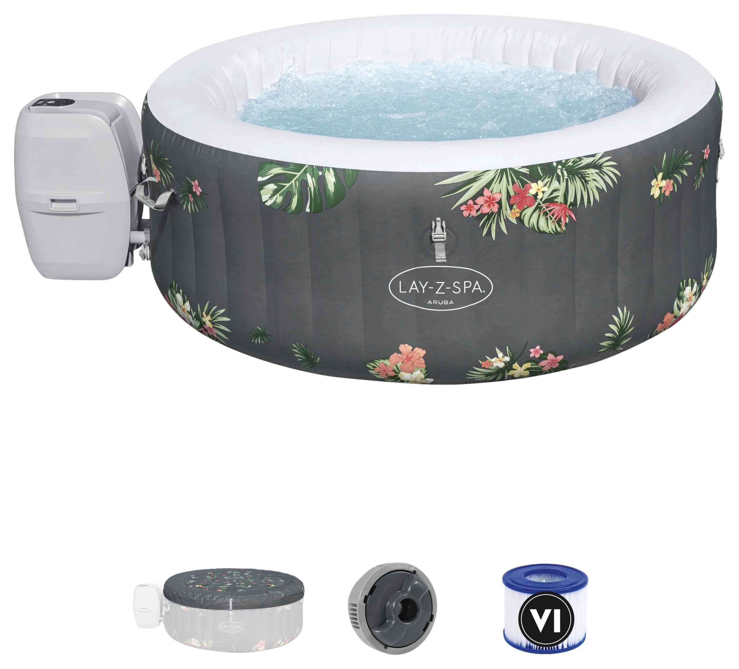 Whirlpool Aufblasbar Aruba Airjet ⌀ 170 X H 66 cm - Multicolor/Weiß, Trend, Kunststoff (170/66cm) - Bestway