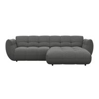 Ecksofa Panda Chenille anthrazit, 280x178cm - Anthrazit/Schwarz, Trend, Textil (280/178cm)