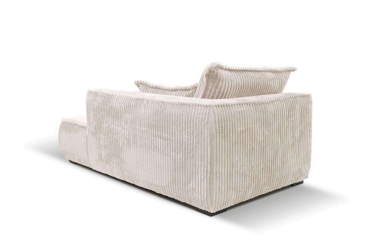 Recamiere Modena Rechts inkl. Kissen, Creme, B: 208 cm - Creme/Schwarz, Design, Textil (207/75/121cm) - MID.YOU
