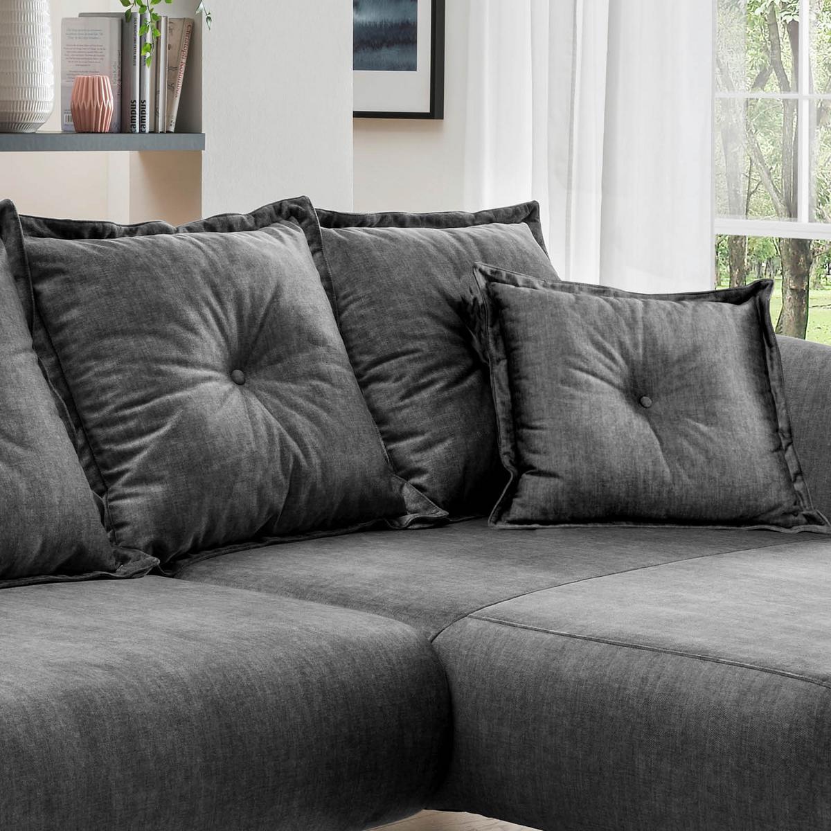 Ecksofa Baggio Grau S: 277/162 Cm - Buchefarben/Grau, MODERN, Holz/Textil (277/162cm) - Livetastic