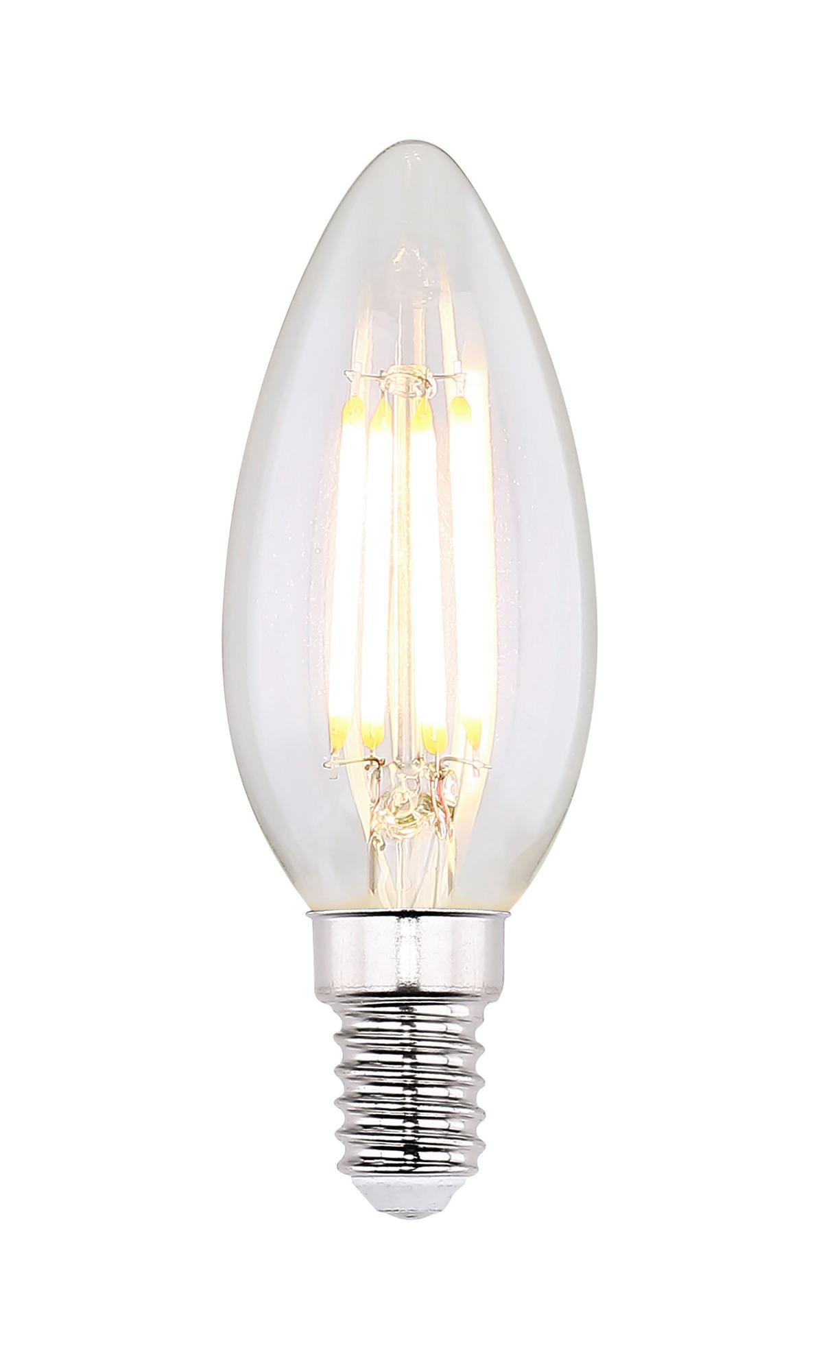 LED-Lampe Kerzenform E14, 4 W, 400 lm, 300 K - Klar, KONVENTIONELL, Glas (3,5/9,7cm)