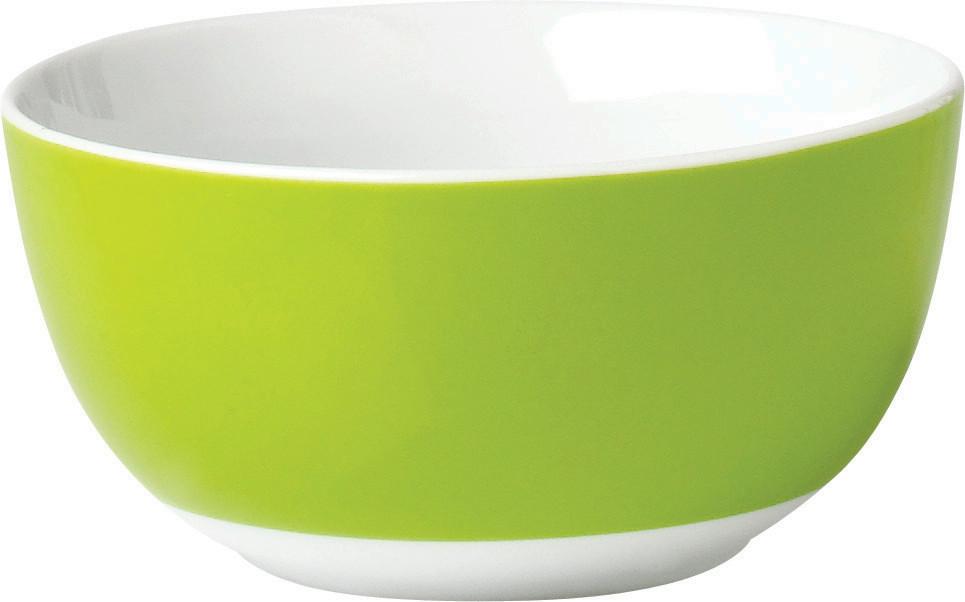 Müslischalenset Grün Weiß 6-teilig D: 14 cm - Weiß/Grün, Basics, Keramik (14/6cm) - Van Well