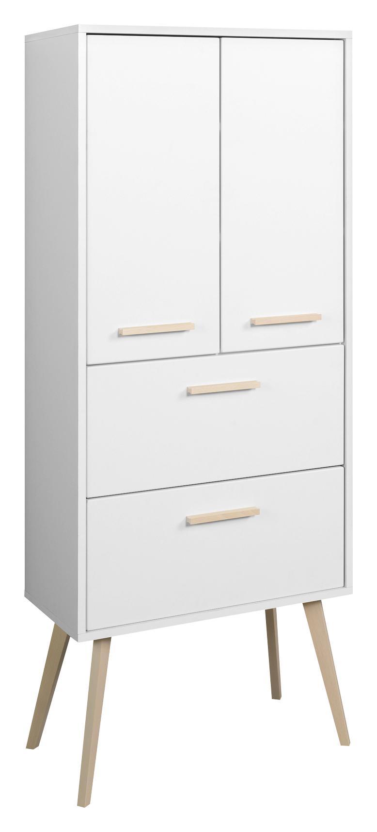 Midischrank Oslo B:60cm Weiß - Buchefarben/Weiß, Basics, Holzwerkstoff (60/149/35cm)