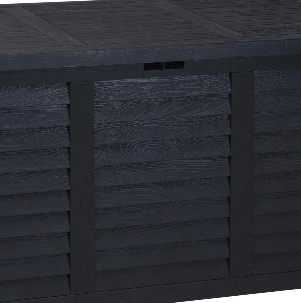 Kissenbox Hippo 120x58x52 Cm Schwarz, Kunststoff - Dunkelgrau, MODERN, Kunststoff (120/58/52cm)
