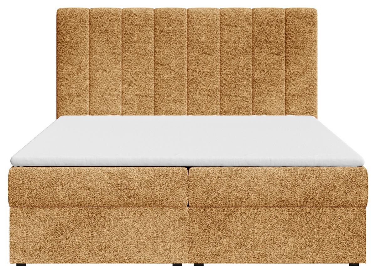 Boxbett Paris mit Topper 180x200 - Rostfarben/Schwarz, MODERN, Holz/Kunststoff (180/200cm) - Livetastic